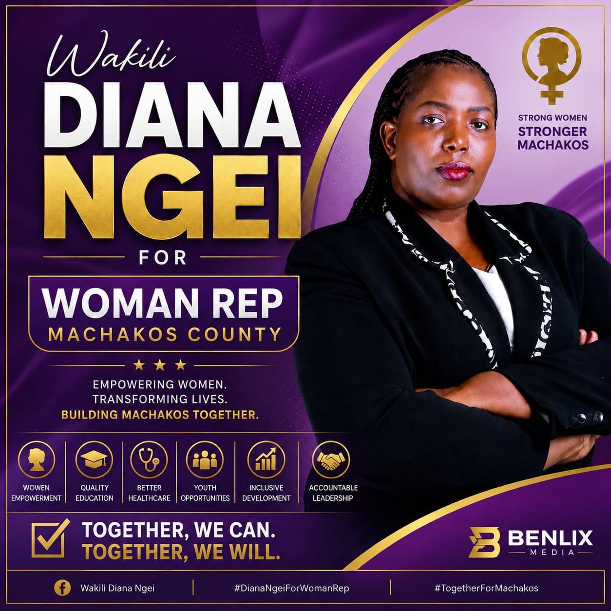 Political Poster Diana Ngei Black Blazer