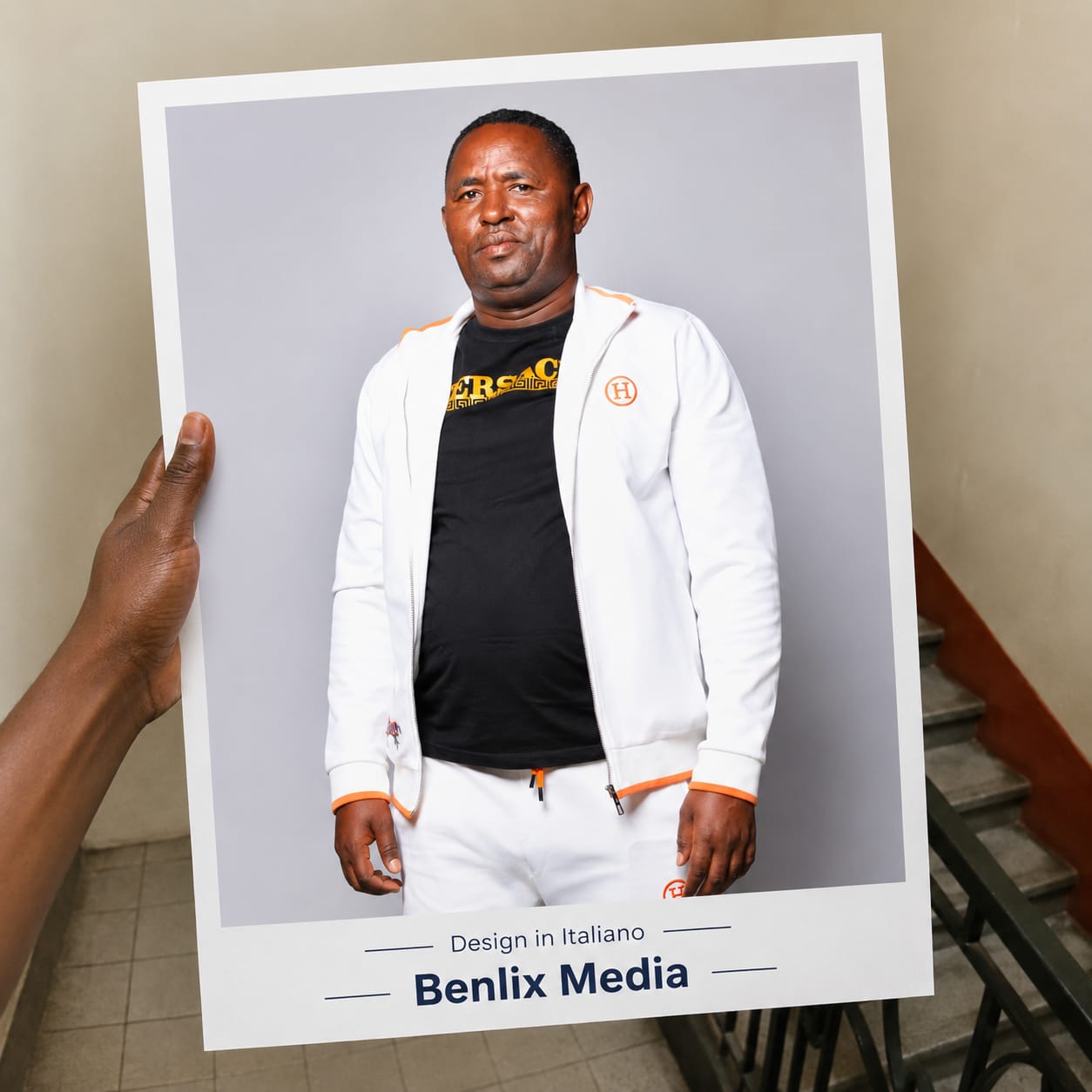 Photo Mount Man White Outfit Benlix Media