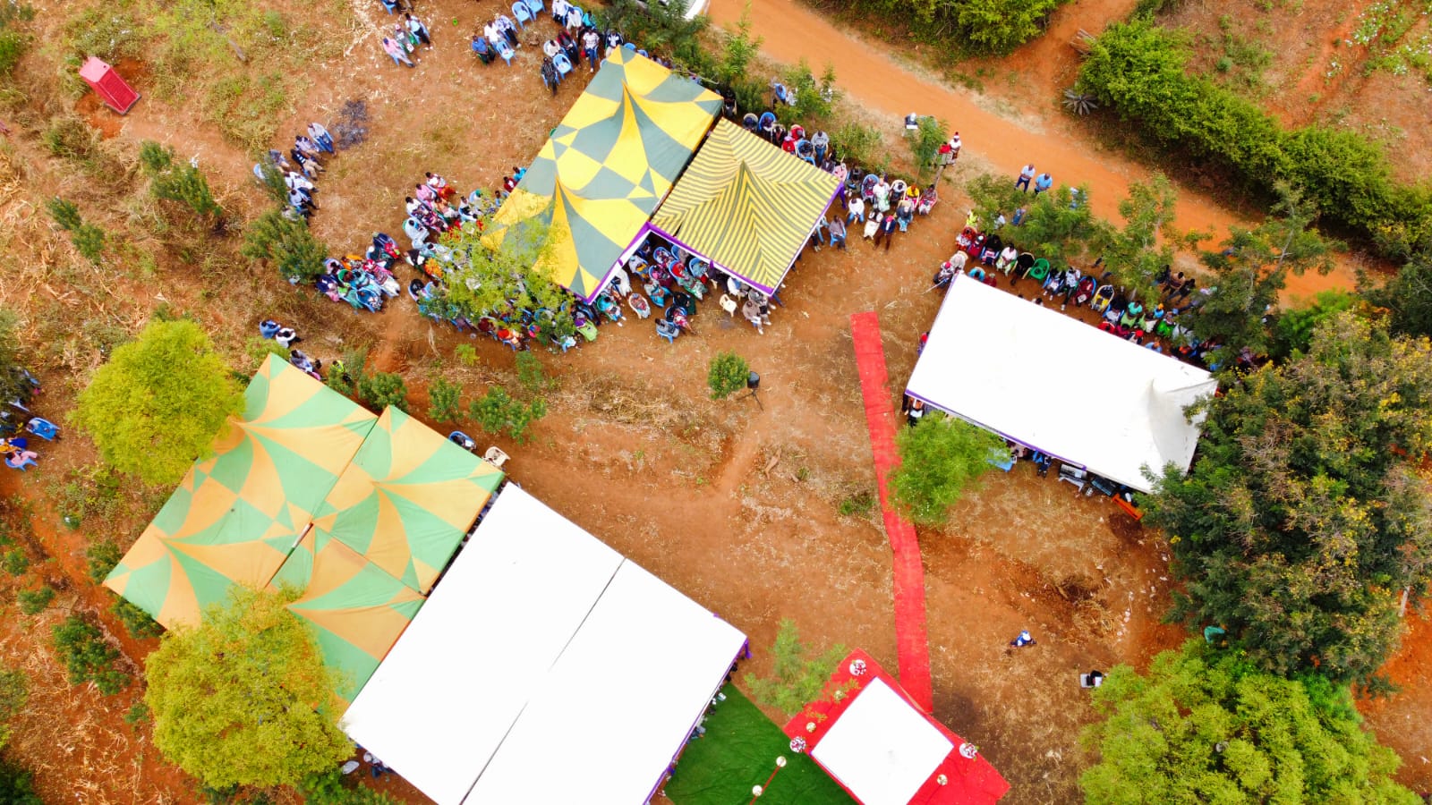 Drone Aerial Event Tents Crowd
